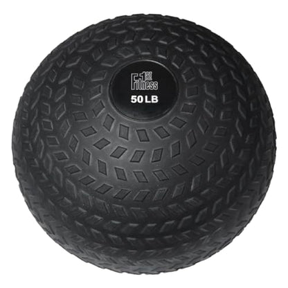 Fitness First Slam Ball, Easy-to-Grip, Sand-Filled Medicine Ball for Exercise and Workout, Ideal for Weight Training, Cross-Training, Cardio, and Plyometric Workout, Available in Different Weights - size: 50 LBS