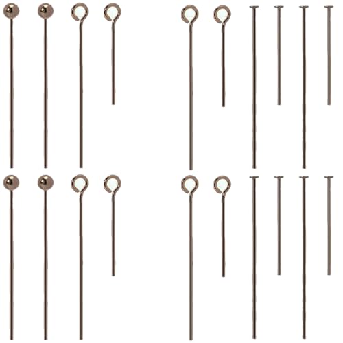 1000 Pieces Jewelry Making Head Pins and Eye Pins Set (Gunmetal Black) - color: Gunmetal Black