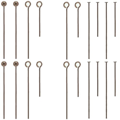 1000 Pieces Jewelry Making Head Pins and Eye Pins Set (Gunmetal Black) - color: Gunmetal Black