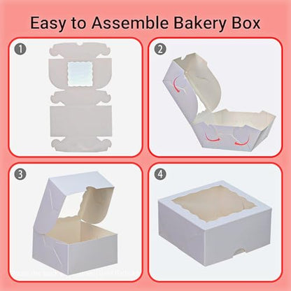 40 Pack Bakery Boxes for Mini Bundt, Cake,Pie, Cinnamon Roll Treat,4x4x2 Inches Cookies Boxes Chocolate Truffle Box Party Wedding Favor - color: White