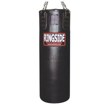 Ringside Leather Heavy Bag, Punching Bag for Boxing Training and Workout, 65 lbs, Includes Heavy Bag Chain and Swivel - color: Red