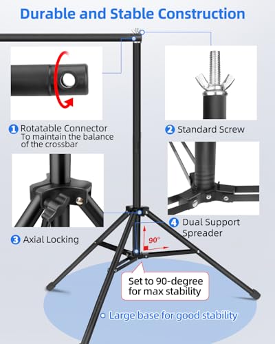 Hemmotop Backdrop Stand 10x8ft, Versatile Sizes Adjustable Banner Holder - size: 10x8ft
