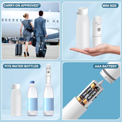 YourMate Electric Portable Bidet for Travel & Daily Hygiene, 2 Modes Spray, High Pressure Handheld, 350ML Tank, IPX7 Waterproof, AAA Battery Operated w/ Bottle Adapter