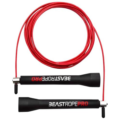 Beast Gear Pro Speed Jump Rope - Professional Fitness Jump Ropes for Women and Men - Skipping Rope for Exercise, Boxing, MMA, HIIT Workout, Strength Training, and Double Unders