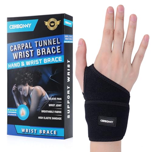 CERBONNY Carpal Tunnel Wrist Brace,1Pack Wrist Support Brace Adjustable Wrist Strap Reversible Wrist Brace for Sports Protecting/Carpal Tunnel/Arthritis-Right - style: 1-Right Hand