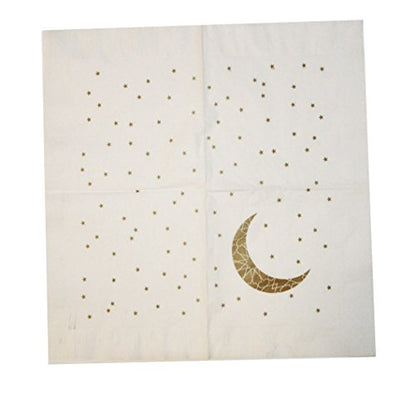 Zaffron Ramadan and Eid Gold Crescent Moon Party Packs (Napkins, Toppers, and Balloons) - color: Napkins, Toppers, and Balloons