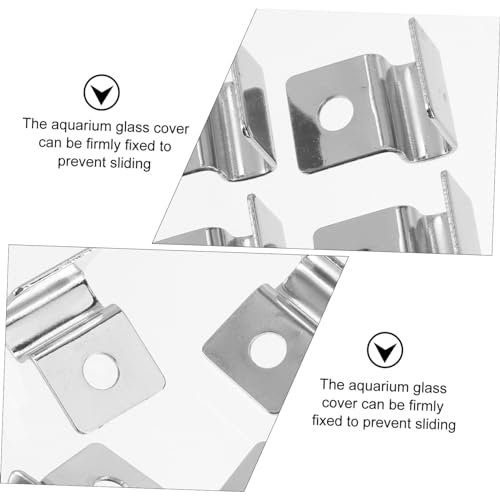 Happyyami 4pcs Fish Tank Glass Cover Brackets Easy Install Clips for Aquarium Lid Support Prevent Fish from Jumping Tank Accessories