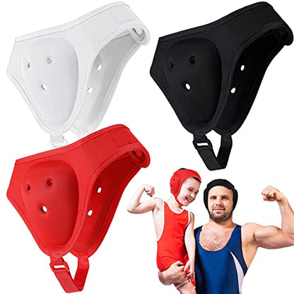 Hoteam 3 Pcs Wrestling Soft Ear Guard Grappling Headgear Kids Wrestling Gear Protective Headgear for Kids Youth Adults Boys Girls MMA BJJ Jiu Jitsu, 3 Colors