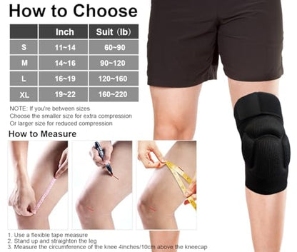 SUJAYU 2 Pack Turtle Volleyball Knee Pads for Women Men Wrestling Knee Pads Wrestling Gear, Crash Pad Snowboarding Gear Knee Protector Soft Knee Pad for Work (Small) - size: Small