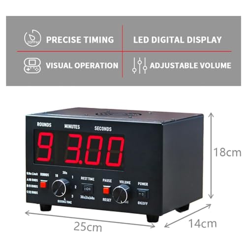 Professional Boxing & Gym Interval Timer with LED Display, Adjustable Sound, Stopwatch & Custom Rounds for Training blue