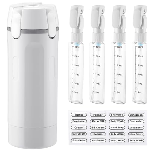Domensi 1 Pack 4 in 1 Travel Dispenser, White - color: White