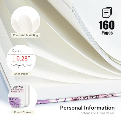 Lined Spiral Journal Notebook, A5 College Ruled Spiral Notebook for Women, Hardcover with Elegant Design for Work and Note-Taking, 5.5 * 8.25 inch, 160 Pages, I am A Child of God - color: Good