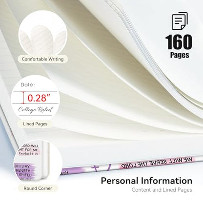 Lined Spiral Journal Notebook, A5 College Ruled Spiral Notebook for Women, Hardcover with Elegant Design for Work and Note-Taking, 5.5 * 8.25 inch, 160 Pages, I am A Child of God - color: Good
