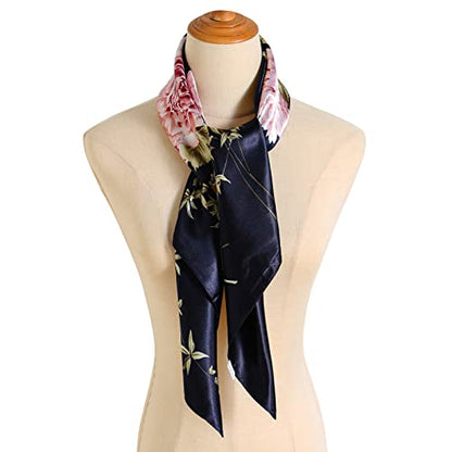 vimate 35" Square Silk Like Head Scarf - Women's Fashion Satin Scarf Bandana for Hair Wrapping at Night. - color: I#. Style--53