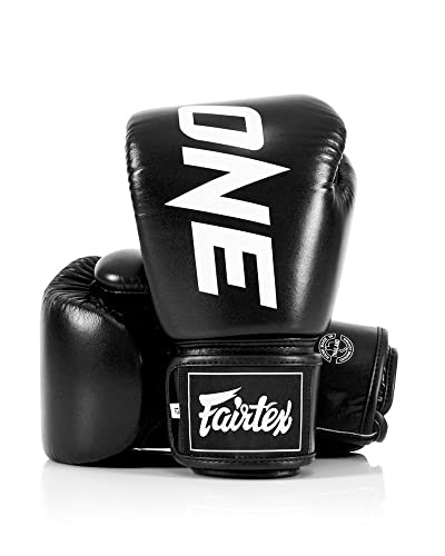 Fairtex BGV1 ONE Muay Thai Boxing Sparring Gloves - color: Black, size: 12 oz