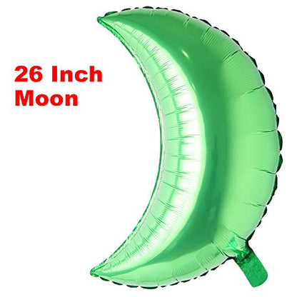 26 inch large moon foil helium balloons baby shower 100 days kids birthday party wedding decoration supplies big moon balloons (26 inch Moon Green) - color: 26 Inch Moon Green