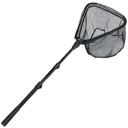 RESTCLOUD Fishing Landing Net with Telescoping Pole Handle, Fishing net Freshwater for Kids Men Women, Extend to 40-63 Inches - style: K: Aircraft-grade Aluminum Handle, 82" Full