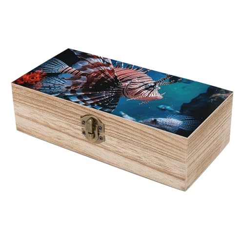 Wooden Storage Box Fish in Fish Tank Jewelry Boxes With Hinged Lid Keepsake Box Decorative Boxes For Keepsake,Home Decoration