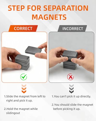 6PCS Rectangular Magnets，Ceramic Industrial Magnets Hobby Craft Magnets-Magnet Disc for Refrigerator Button DIY Cup Magnet Craft Hobbies, Science Projects & School Crafts