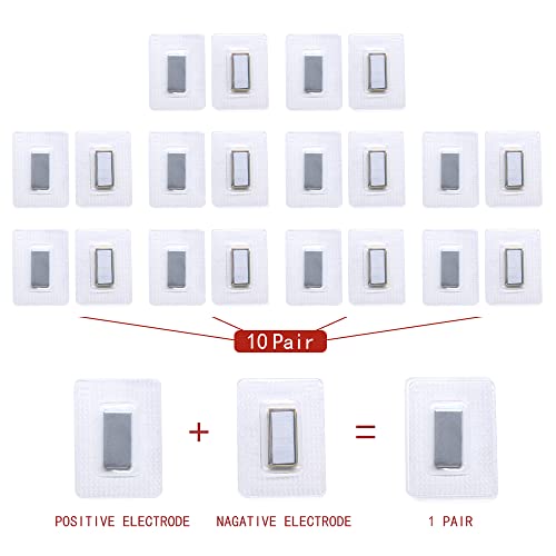 SEMINI Hidden Sew Magnetic Snap Invisible Hidden Sew in PVC Hidden Purse Closure for Fastener Handbag Cloth Clasp DIY Craft Sewing Tools (20x10mm) - size: 20x10mm,Rectangular