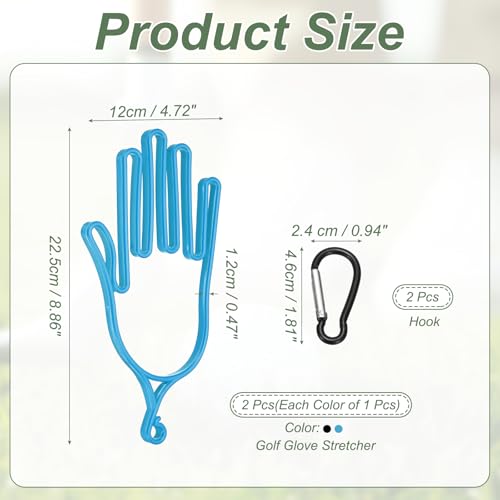 PATIKIL Golf Gloves Stretcher, Plastic Keeper Support Rack Holder Dryer Hanger Frame with Hanging Hook - color: Black/Blue