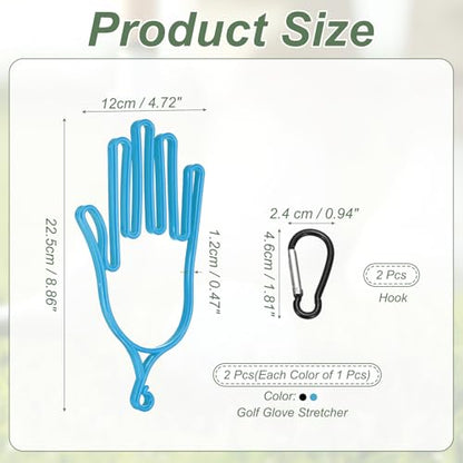 PATIKIL Golf Gloves Stretcher, Plastic Keeper Support Rack Holder Dryer Hanger Frame with Hanging Hook - color: Black/Blue