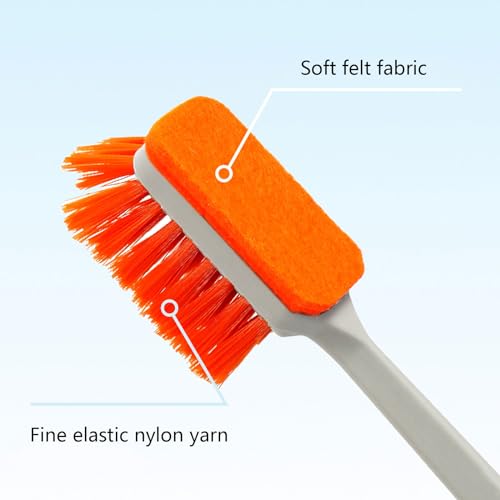 Long Handle Fish Tanks Scrubber for Glass Aquariums Double Bristle Washing Scrubber Long Handle Brush Aquarium Cleaning Tools