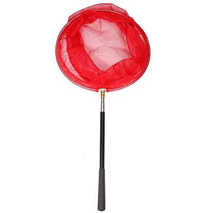 RESTCLOUD Bait Net and Fishing Landing Net with Telescoping Pole Handle Extends to 59 inches - color: Red