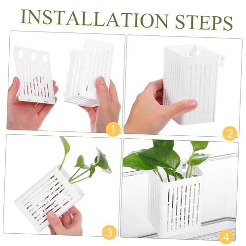 Happyyami 2pcs Aquarium Plant Holder Baskets Aquatic Plant Cup Cultivation Baskets Fish Tank Live Pot Easy to Install Wall Hanging Aquarium Supplies