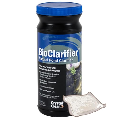 CrystalClear BioClarifier Small Pond & Water Garden Clarifier, 12 Packets | Cleaner for cloudy water with beneficial microbe treatment to improve water clarity; fish, plant & pet safe - size: 12 Packets