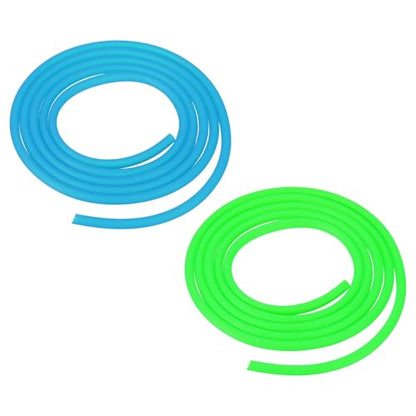 Aquarium Airline Tubing, 5/32"(4mm) ID x 1/4"(6mm) OD 4.9ft PVC Flexible Tube, (2Pcs, Blue/Green), Intended for Fish Tank Air Pump/Aquarium/Garden/Terrarium Pond - color: Blue/Green
