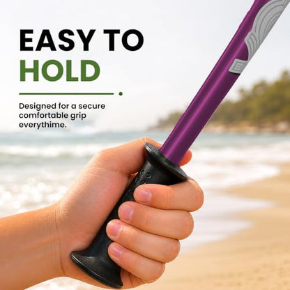 VOS Sand Sifter 2-Pack | Adjustable Handle 21"–33" | Stainless Steel Beach Scoop for Seashells, Shark Teeth & Sea Glass | Lightweight Aluminium, Rust-Resistant – Pink - color: Pink