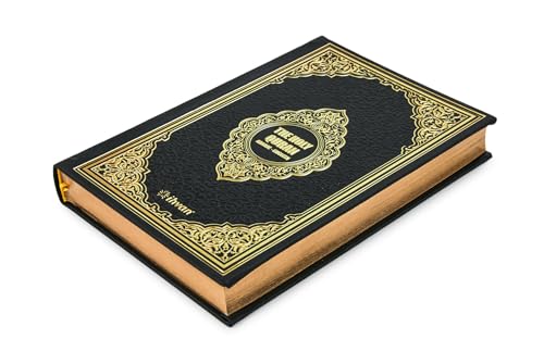 ihvan online Holy Quran – Arabic & English Translation,Thermo Leather Hardcover, Easy-to-Read Script, QR Code Audio Support, Islamic Gift for Ramadan, Eid, Hajj & Umrah, Black, 6.7'' X 9.5'' - color: Arabic & English Translation-black 2