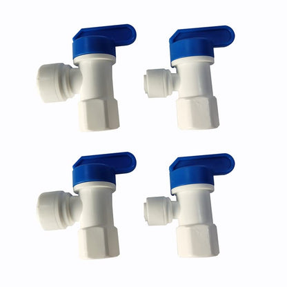Malida Tank Ball Valve 1/4" FPT by 1/4",3/8" OD Tubing quick connector for RO Water Reverse Osmosis Filter system set of 4