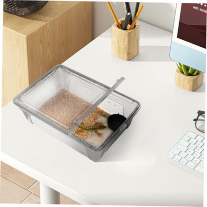 Reptile Terrarium Box Plastic Feeding Container for Bearded Dragons Turtles Geckos and Other Pets Reptile Tank for Pet Supply and Habitat Care
