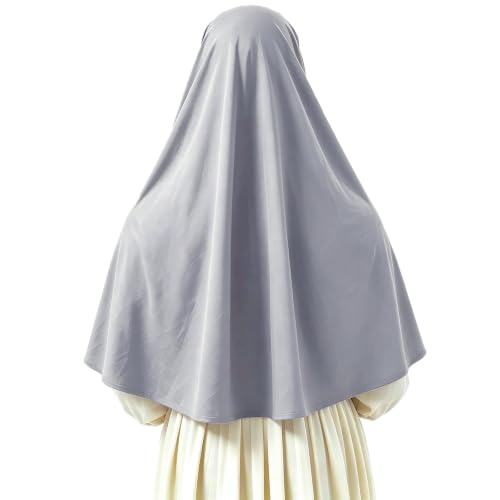Ready To Wear Hijab For Women Instant Turban Stretch Soft Muslim Scarf For Prayer Long Hijabs Islamic Jersey Abaya - color: Grey