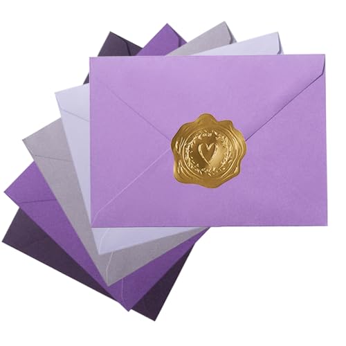 50 Pack Colored A6 Invitation Envelopes 4x6 Purple, 6 1/2 x 4 3/4 in - color: Purple, size: 6 1/2 x 4 3/4 inches