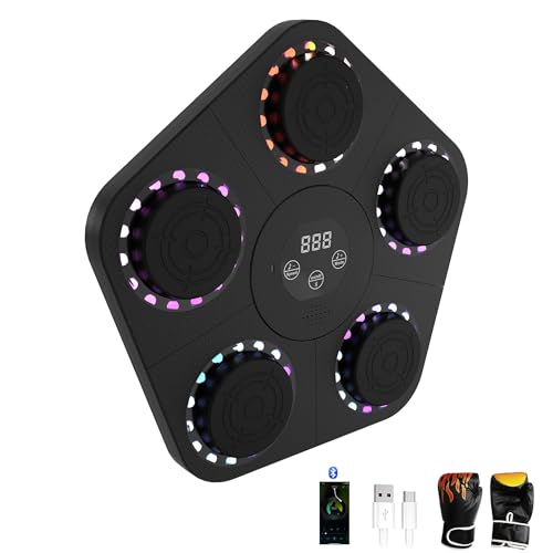 Music Boxing Machine, an Assembled Wall Mounted Intelligent Bluetooth Music Boxing Trainer with Boxing Gloves, Suitable for Home Electronic Boxing Target Training Boxing Equipment.