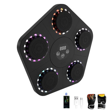 Music Boxing Machine, an Assembled Wall Mounted Intelligent Bluetooth Music Boxing Trainer with Boxing Gloves, Suitable for Home Electronic Boxing Target Training Boxing Equipment.