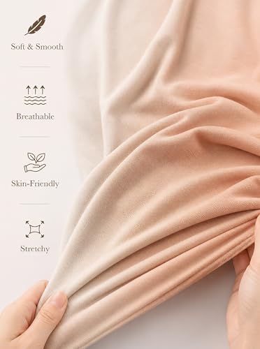 Premium Stretch Cotton Gradient Scarf for Women, Soft Jersey Wrap Shawl, Lightweight Ombre Hijab for Everyday Wear - color: Mctlo2537-camel