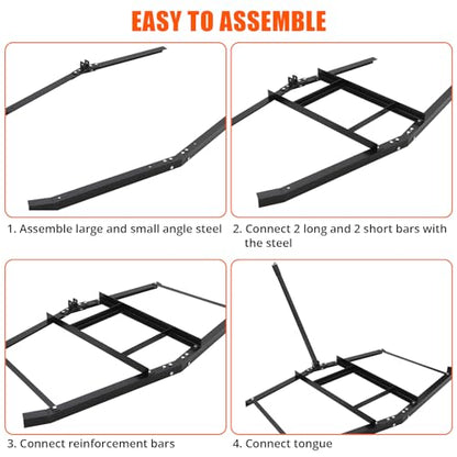 Garvee 66 Inch Wide Heavy Duty Drag Harrow – Pin Hitch, Tow Behind Landscape and Lawn Leveling Rake, Grader and Spreader for Tractors, ATVs, UTVs, Mowers – 50lbs Max Load, 35 Inch Length, for Gravel - size: 66 in