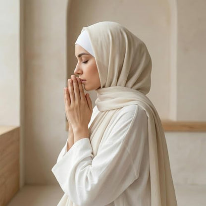 2PCS Hijab Undercap Non Slip for Women, Cozy Satin Hijab Undercap Cap Scarf Islamic Muslim Soft Hijabs Accessory for Turban Tube Neck Cover (White Black)