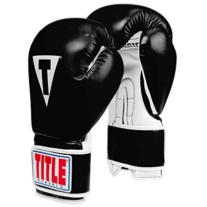 Title Classic Pro Style Training Gloves 3.0 - Boxing Gloves, Boxing Training Gloves, MMA Gloves, Oz Training Gloves, Kickboxing Gloves, Punching Bag Gloves, Sparring Gloves - color: Black/White, size: 14 oz