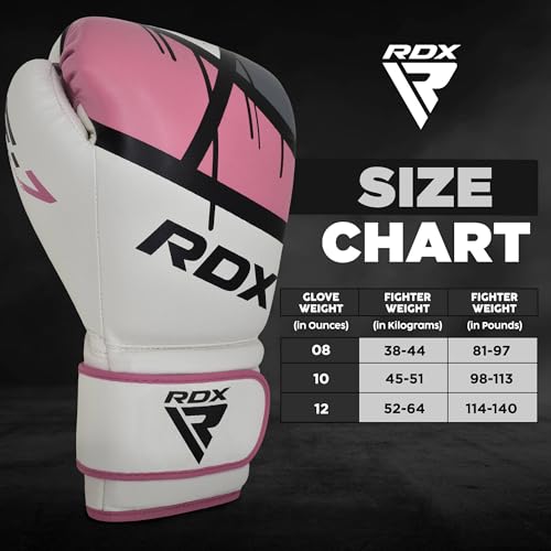 RDX Women Boxing Gloves for Training Muay Thai Maya Hide Leather Ladies Mitts for Fighting, Kickboxing, Sparring EGO Glove for Punch Bag, Focus Pads and Double End Ball Punching - size: 12oz