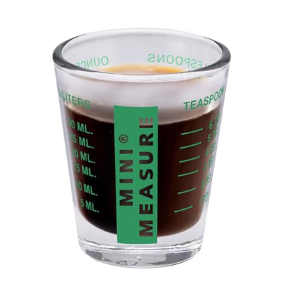 Kolder Mini Measure Heavy Glass, 20-Incremental Measurements Multi-Purpose Liquid and Dry Measuring Shot Glass, Green - color: Green, size: Single