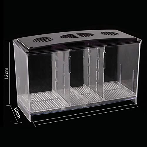 Aquarium Breeding Box Hatchery Newborn Tank 3-Chamber Acrylic Guppy Fry Isolator 8.54x3.94x5.12inch
