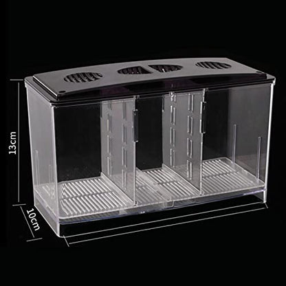 Aquarium Breeding Box Hatchery Newborn Tank 3-Chamber Acrylic Guppy Fry Isolator 8.54x3.94x5.12inch