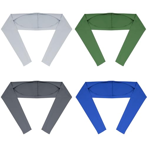 Yookat 4 Pieces Cooling Shawl Golf Cooling Shawl Arm Sleeve Sun Protection Golf Shrug for Women Men Outdoor Sports - color: Dark Gray, Light Gray, Blue, Green