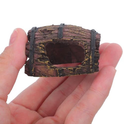 Fish Broken Barrel Decor: Betta Fish Hideout for Aquarium - Betta Tank Decoration Resin Cave Hideout Barrel Ornament for Shrimp, Cichlids