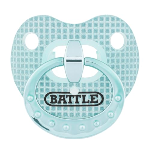 Battle Sports Binky Oxygen Football Mouthguard - Detachable Strap, Maximum Breathability, Works with Braces & No Boiling Required - color: Teal Diamond